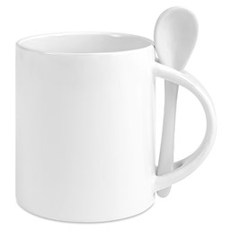 Toon details voor Subli Spoon Mug Straight Wit - beker 330 ml. + lepel Afbeelding van Subli Spoon Mug Straight Wit - beker 330 ml. + lepel